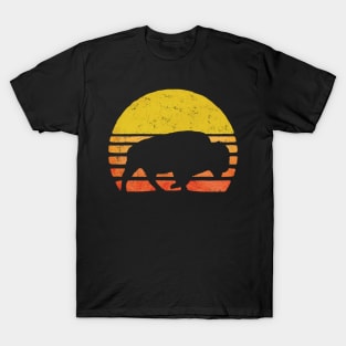 Retro American bison Buffalo Sunset T-Shirt